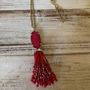 Kendra Scott Dark Red Tassel Necklace